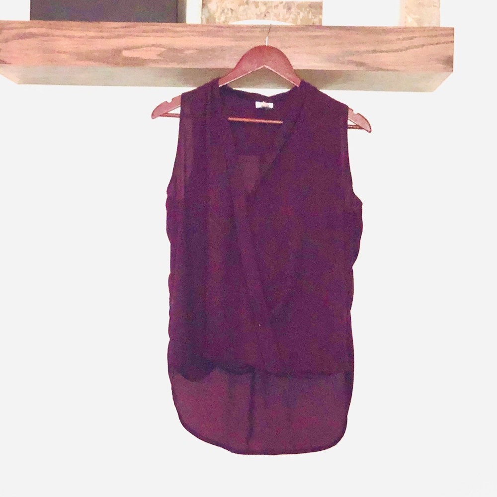 Purple sleeveless Crossover blouse